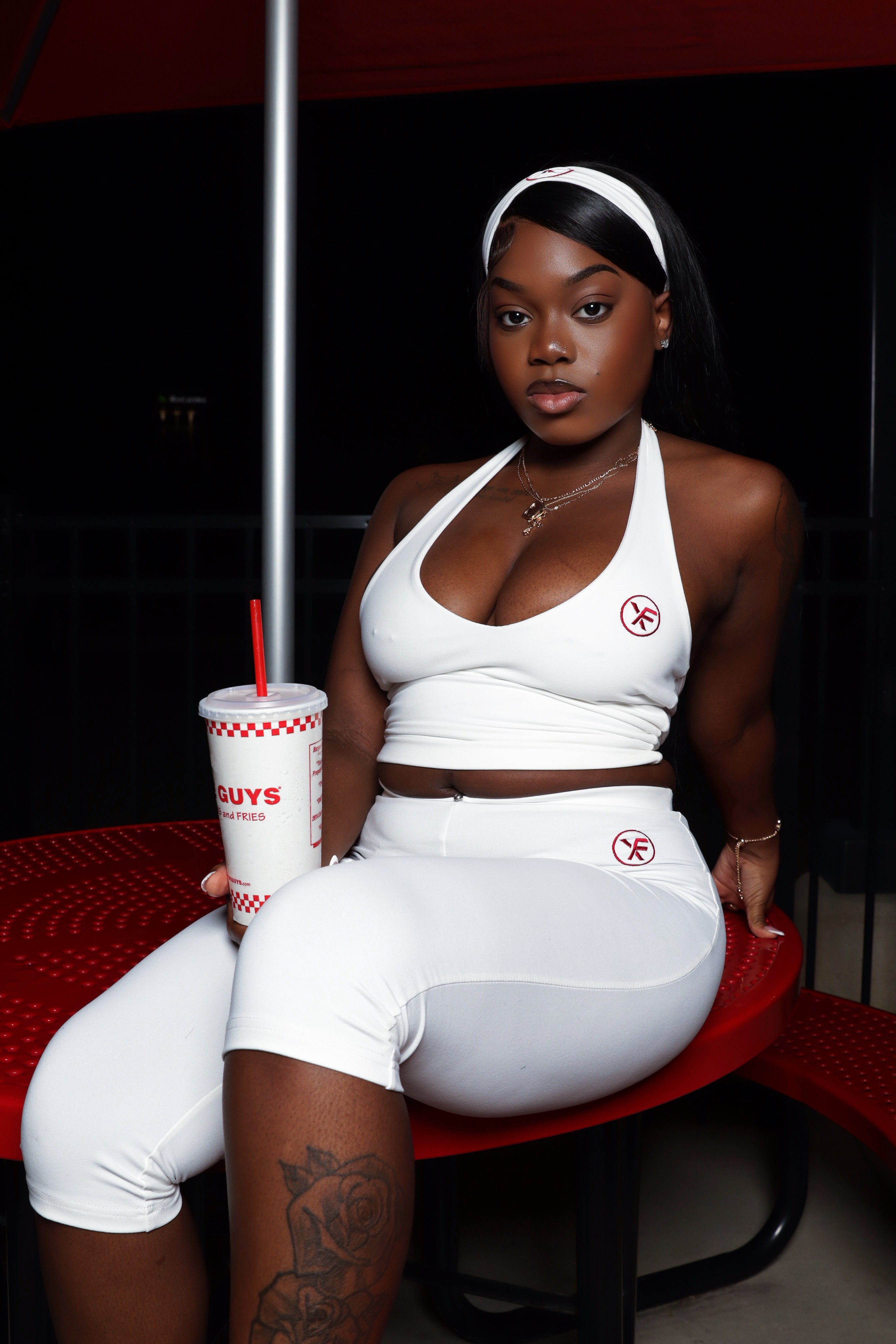 Cocaine white 3pc halter top set